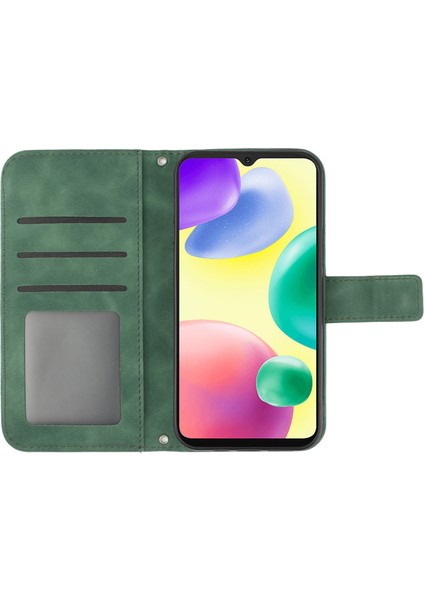 Xiaomi Redmi 10A Için Cilt Touch Cep Telefonu Kapağı, HT04 Ayçiçeği Baskılı Telefon Cüzdan Stand Kılıfı Manyetik Toka Pu Deri Kabuk Omuz Kayış-Dark Yeşil (Yurt Dışından) indirimleri