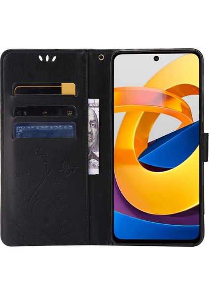 Kelebek Çiçek Baskı Cüzdan Deri Kılıfı Xiaomi Poco X4 Pro 5g, Manyetik Toka Tasarım Telefon Kabuğu Aksesuarı Stand-Black (Yurt Dışından) fiyatları