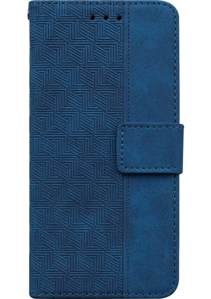 Xiaomi Için Poco M4 Pro Cüzdan Stand Telefon Kılıfı Geometrisi Basılı Pu Deri Kapak Mavisi (Yurt Dışından) fiyatları