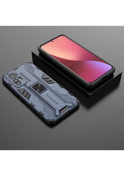 Xiaomi Için 12 Lite 5g 5g Anti-Fall Heavy Hasta Hard Pc Yumuşak Tpu Sağlam Hibrit Kılıf Kickstand Fonksiyon Anti-Çizelge Arka Kapak Mavisi (Yurt Dışından) indirimleri