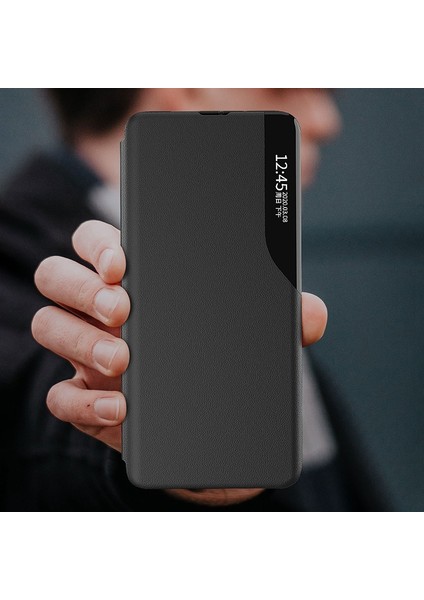 Xiaomi 12T 5G/12T Pro 5g/redmi K50 Ultra 5g Görünüm Pencere Pu Deri Telefon Standı Tam Koruma Kapak-Moral (Yurt Dışından) fırsatları