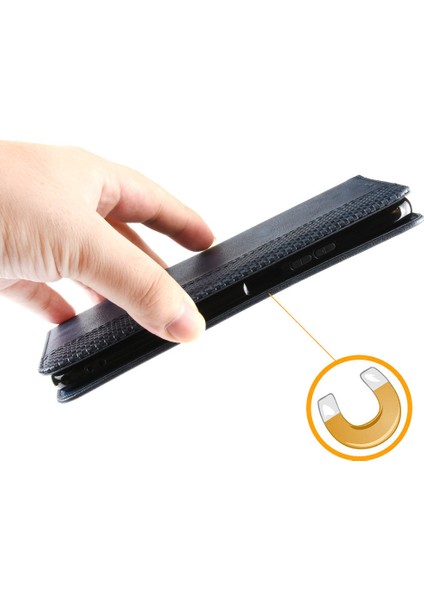Xiaomi Poco X4 Pro 5g Mozaik Baskılı Vintage Deri Kitap Kılıfı Görüntüleme Stand Cüzdan Manyetik Emilim Flip Kapak Mavisi (Yurt Dışından)
