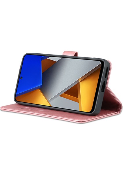 Xiaomi Için Poco X4 Pro 5g Pu Deri Cüzdan Flip Kılıf Şok Geçirmez Tpu Iç Kabuk Folio Stand Bookstyle Cover-Rose Gold (Yurt Dışından) modelleri