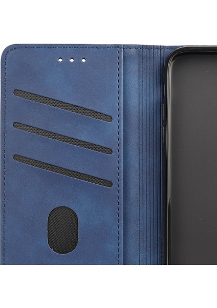 Xiaomi Için Poco X4 Pro 5g Birleştirme Pu Deri Telefon Kılıfı Tam Koruma Cilt Duygu Dokunmatik Dokunma Stand Flip Cüzdan Kapak Mavisi (Yurt Dışından)