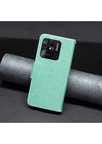 Bf Baskı Desen Kelebekleri Xiaomi Redmi Için Baskılı Telefon Kılıfı 10C Şok Geçirmez Cüzdan Strap-Yeşili Deri Kapak (Yurt Dışından) fırsatları