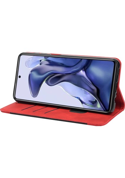Xiaomi Için Poco X4 Pro 5g Ekleme Pu Deri Telefon Kılıfı Tam Koruma Cilt Duygu Dokunmatik Dokunma Stand Flip Cüzdan Kapak-Kırmızı (Yurt Dışından) fiyatları