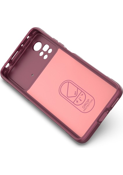 Xiaomi Poco X4 Pro 5g Anti-Slip Slip Edge Kesik Kesme Damla Geçirmez Tpu Telefon Kapağı Sağlam Case-Wine Kırmızı (Yurt Dışından) modelleri
