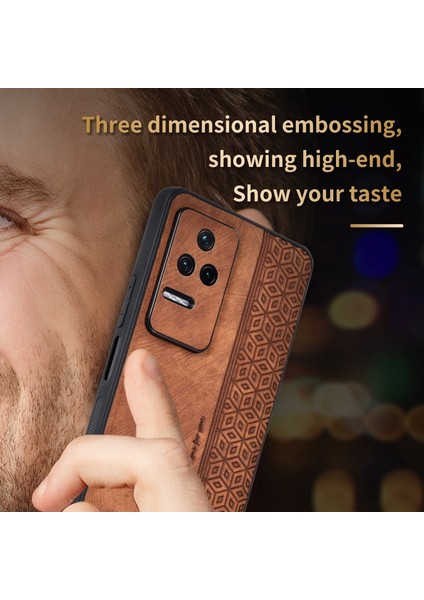 Xiaomi Için Poco F4 5g/redmi K40S 5g Baskılı Pot Deri Kaplamalı Tpu Kapak Anti-Slip Yan Kenar Damla Geçirmez Telefon Kahverengi (Yurt Dışından) indirimleri