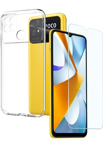 Xiaomi Poco C40 4g Telefon Kılıfı Tpu Ultra Ince Temperli Cam Ekran Koruyucu ile Arka Kapak (Yurt Dışından)