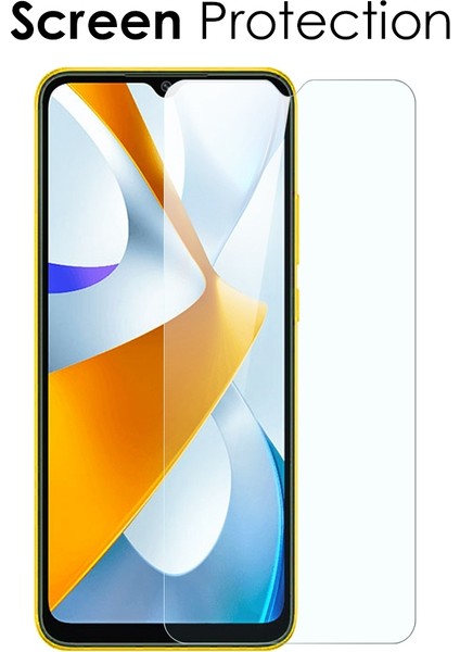 Xiaomi Poco C40 4g Telefon Kılıfı Tpu Ultra Ince Temperli Cam Ekran Koruyucu ile Arka Kapak (Yurt Dışından)