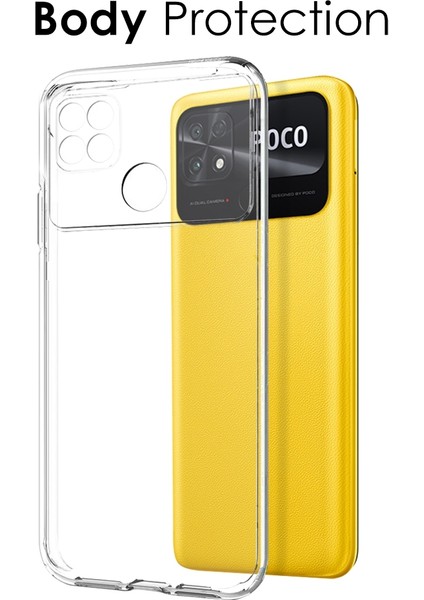 Xiaomi Poco C40 4g Telefon Kılıfı Tpu Ultra Ince Temperli Cam Ekran Koruyucu ile Arka Kapak (Yurt Dışından)