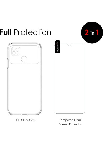 Xiaomi Poco C40 4g Telefon Kılıfı Tpu Ultra Ince Temperli Cam Ekran Koruyucu ile Arka Kapak (Yurt Dışından)