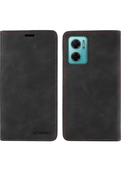 Xiaomi Redmi Için 10 5g/not 11E 5g/10 Prime+ 5g/11 Prime 5g Telefon Flip Case Stand Deri Rfıd Engelleme Cüzdan Black (Yurt Dışından)