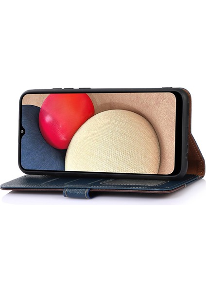 Xiaomi Için Khazneh Redmi Not Not 11E 5g/redmi 10 5g/redmi 10 Prime+ 5g Cüzdan Stili Rfıd Engelleme Standı Telefon Kılıfı Litchi Doku Deri Anti-Shock Flip Shell Strap-Mavi ile (Yurt Dışından)
