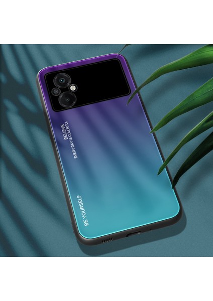 Xiaomi Poco M5 Için 4g Renk Gradyan Telefon Kılıfı Yumuşak Tpu Sınır Temperli Cam+Pc Arka Kapak Damla Dirençli Kapak Morası / Mavi (Yurt Dışından) indirimleri