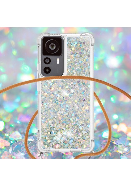 Xiaomi 12T 5G/12T Pro 5g/redmi K50 Ultra 5g Quicksand ve Hızlı ve Damla Kanıtı Tpu Koruyucu Telefon Kapağı Kradard-Silver/kalpler (Yurt Dışından) fırsatları
