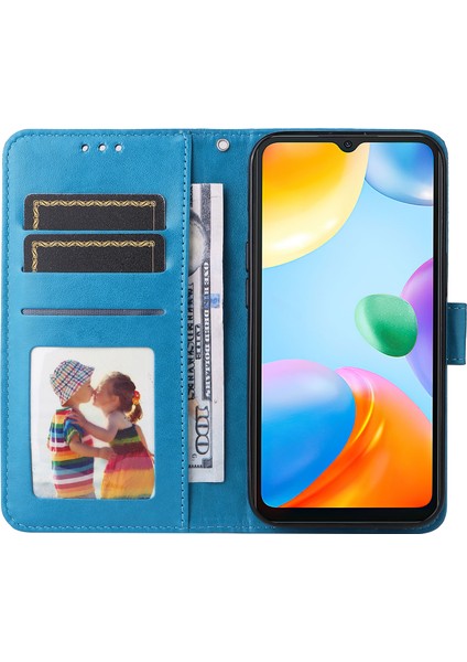 Xiaomi Için Redmi 10C 4g/redmi 10 (Hindistan) 4g Ayçiçeği Baskılı Folio Flip Telefon Kılıfı Pu Deri Stand Anti-Fall Manyetik Toka Telefon Kapağı Strap-Blue (Yurt Dışından) fiyatları
