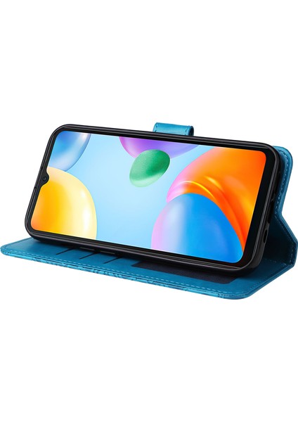 Xiaomi Için Redmi 10C 4g/redmi 10 (Hindistan) 4g Ayçiçeği Baskılı Folio Flip Telefon Kılıfı Pu Deri Stand Anti-Fall Manyetik Toka Telefon Kapağı Strap-Blue (Yurt Dışından) fırsatları