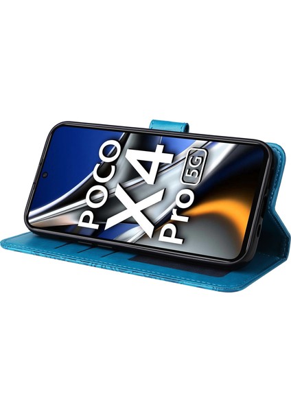 Xiaomi Poco X4 Pro 5g Pu Deri Deri Flip Cüzdan Kılıf Ayçiçeği Baskılı Stand Kitaplık Manyetik Koruyucu Kapak El Strap-Blue (Yurt Dışından) fırsatları