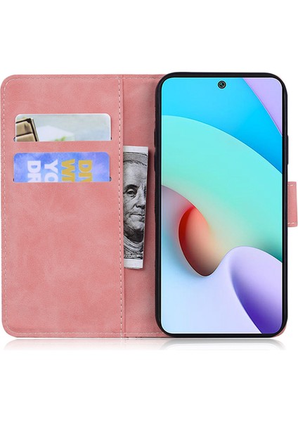 Xiaomi Için Redmi A1 4g/a2 4g Manyetik Toka Pu Deri Deri Anti-Fall Anti-Fall Anti-Fall Anti-Fall Desen Tiger Desen Baskılı Flip Stand Cüzdan Kapak Pembe (Yurt Dışından)