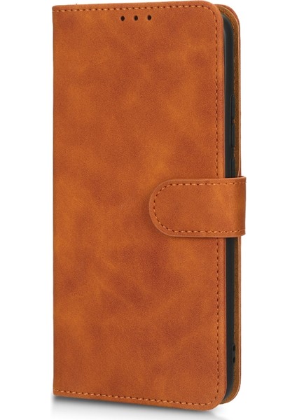 Xiaomi Için Poco C40 4g Pu Deri Deri Touch Duygu Stand Telefon Kılıfı Folio Flip Cüzdan Manyetik Toka Kapak Kahverengi (Yurt Dışından)