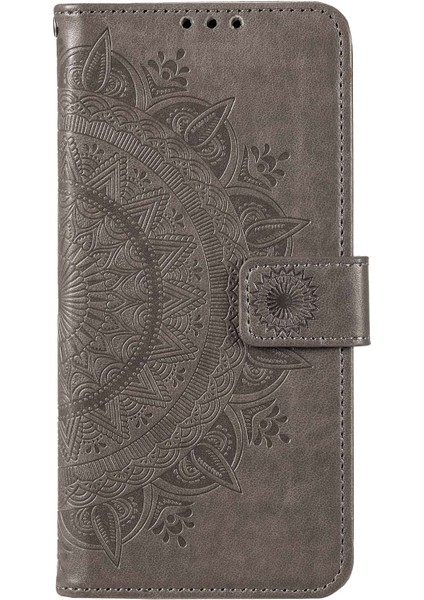 Xiaomi Için 12 Lite Baskılı Mandala Çiçek Deri Kılıf Cüzdanı Telefon Stand Kapağı Bilek Kayış Grey (Yurt Dışından) fırsatları
