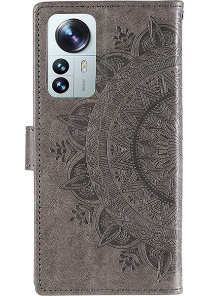 Xiaomi Için 12 Lite Baskılı Mandala Çiçek Deri Kılıf Cüzdanı Telefon Stand Kapağı Bilek Kayış Grey (Yurt Dışından) indirimleri