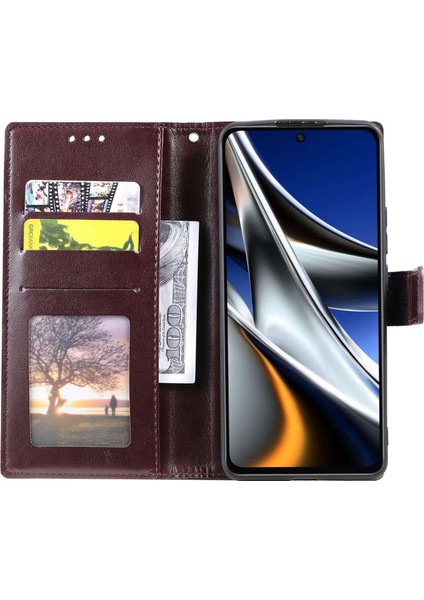 Xiaomi Poco X4 Pro 5g Cüzdan Stand Tasarımı Baskılı Mandala Çiçek Tamamen Sarılmış Pu Deri Telefon Kapak Telefon Kahverengi (Yurt Dışından) fiyatları