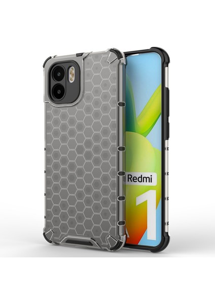 Petek Dokulu Telefon Kılıfı Xiaomi Redmi A1 4g/a2 4g Sert Pc Yumuşak Tpu Şok Geçirmez Kılıf Anti-Çizgiye Dönüş Koruyucu Telefon Kapak Black (Yurt Dışından)