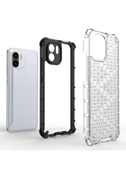 Petek Dokulu Telefon Kılıfı Xiaomi Redmi A1 4g/a2 4g Sert Pc Yumuşak Tpu Şok Geçirmez Kılıf Anti-Çizgiye Dönüş Koruyucu Telefon Kapak Black (Yurt Dışından) fiyatları