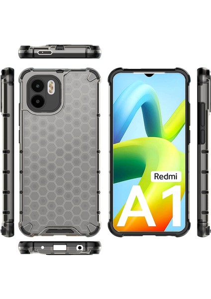 Petek Dokulu Telefon Kılıfı Xiaomi Redmi A1 4g/a2 4g Sert Pc Yumuşak Tpu Şok Geçirmez Kılıf Anti-Çizgiye Dönüş Koruyucu Telefon Kapak Black (Yurt Dışından) indirimleri