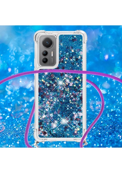 Xiaomi Için Yb Quicksand 12 Lite 5g Sıvı Hızlı ve Telefon Kılıfı Esnek Tpu Koruyucu Arka Kapak Uzun Kayış Mavisi/kalpleri (Yurt Dışından) fırsatları