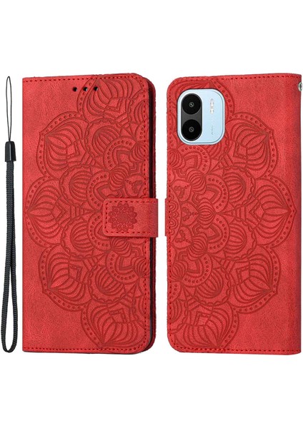 Xiaomi Için Redmi A1 4g/a2 4g Koruyucu Telefon Kapağı Baskılı Mandala Çiçek Pu Deri+Yumuşak Tpu Anti-Çizelge Telefon Kılıf Kedisi (Yurt Dışından)