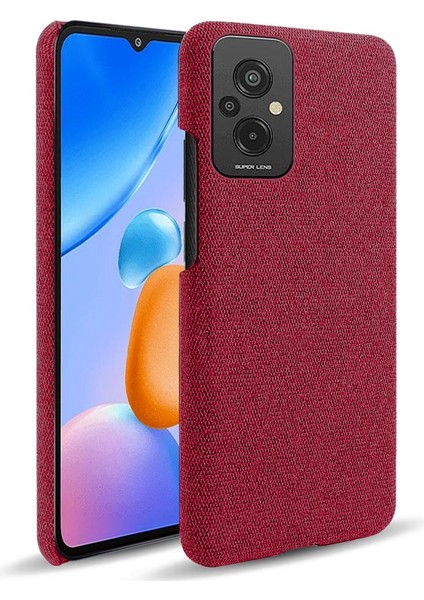 Xiaomi Redmi Için 11 Prime 4g Şok-Absorpsiyon Cep Telefon Kılıfı Kabuk Düz Renk Sert Pc+Bez Telefon Kapak-Kırmızı (Yurt Dışından)