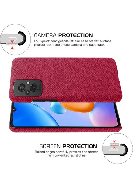 Xiaomi Redmi Için 11 Prime 4g Şok-Absorpsiyon Cep Telefon Kılıfı Kabuk Düz Renk Sert Pc+Bez Telefon Kapak-Kırmızı (Yurt Dışından) indirimleri