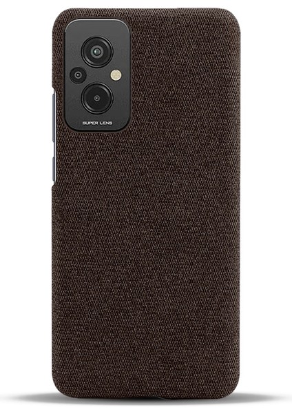 Xiaomi Redmi Için 11 Prime 4g Şok-Absorpsiyon Cep Telefon Kılıfı Kabuk Düz Renk Sert Pc+Kumaş Telefon Kapak-Kahverengi (Yurt Dışından) modelleri