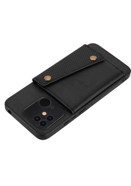 Xiaomi Redmi Için 10C Kickstand Card Yuvaları Tasarım Damla Geçirmez Pu Deri Kaplamalı Tpu Dahili Metal Sac-Siyah ile Iyi Korunmuş Telefon Kasası (Yurt Dışından) modelleri