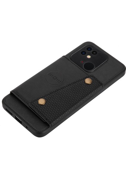 Xiaomi Redmi Için 10C Kickstand Card Yuvaları Tasarım Damla Geçirmez Pu Deri Kaplamalı Tpu Dahili Metal Sac-Siyah ile Iyi Korunmuş Telefon Kasası (Yurt Dışından) indirimleri