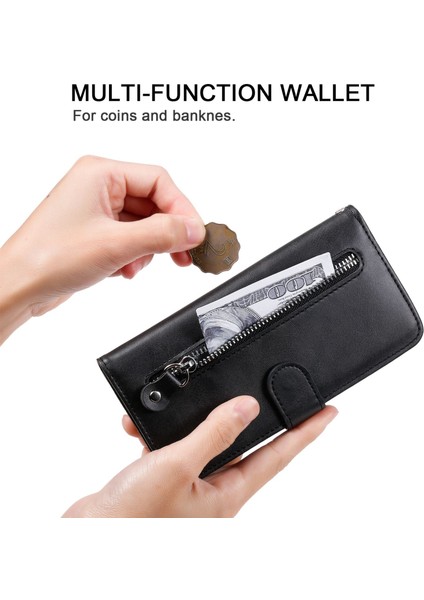 Xiaomi Için Poco M4 Pro Cüzdan Stand Özellik Pu Deri Telefon Kılıfı Manyetik Toka Fermuar Cep Şok Geçirmez (Yurt Dışından) fiyatları