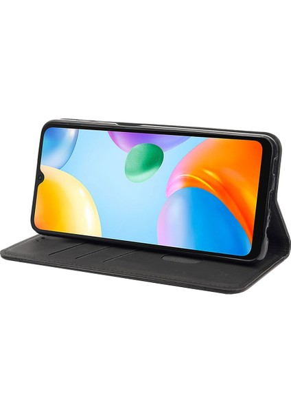 Xiaomi Redmi Için 10C Cilt-Touch Hissetme Şok Geçirmez Cüzdan Standı Deri Telefon Kasası-Siyah (Yurt Dışından) modelleri
