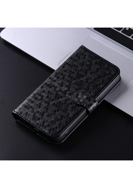 Xiaomi Için Poco C40 4g Anti-Çizelge Folio Flip Kapak Standı Cüzdan Telefon Kılıfı Dot Deseni Tpu+Pu Deri Koruyucu Kabuk Black (Yurt Dışından)