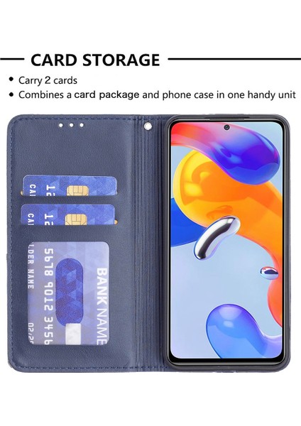 Xiaomi Için Poco M4 Pro 4g Pu Deri Kart Tutucu Baskıda Baskıda Baskı (Yurt Dışından)