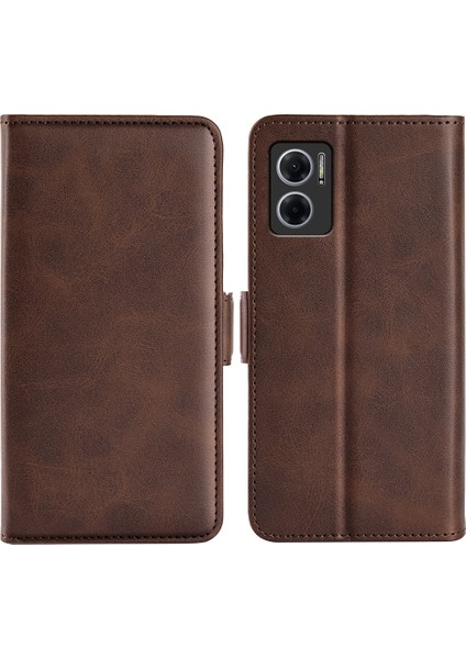 Xiaomi Için Redmi Note 11E 5g/redmi 10 5g/redmi 10 Prime+ 5g Dokulu Pu Deri+ Tpu Çift Koruma Telefon Kılıfı Şok Geçirmez Stand Cüzdan Tasarım Telefon Kabuk-Kahverengi (Yurt Dışından)