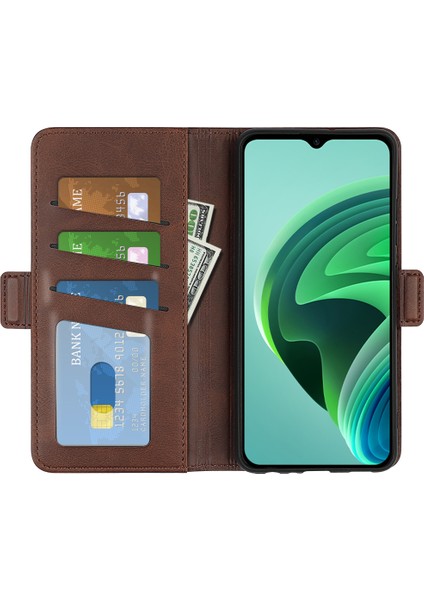Xiaomi Için Redmi Note 11E 5g/redmi 10 5g/redmi 10 Prime+ 5g Dokulu Pu Deri+ Tpu Çift Koruma Telefon Kılıfı Şok Geçirmez Stand Cüzdan Tasarım Telefon Kabuk-Kahverengi (Yurt Dışından) modelleri
