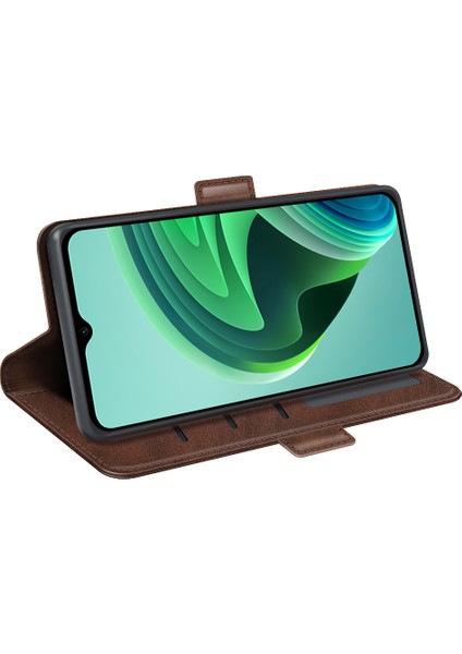 Xiaomi Için Redmi Note 11E 5g/redmi 10 5g/redmi 10 Prime+ 5g Dokulu Pu Deri+ Tpu Çift Koruma Telefon Kılıfı Şok Geçirmez Stand Cüzdan Tasarım Telefon Kabuk-Kahverengi (Yurt Dışından) fırsatları