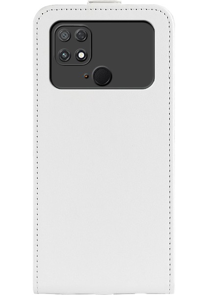 Xiaomi Için Poco C40 4g Dikey Flip Telefon Anti-Damla Kılıf Çılgın At Doku Kartı Tutucu Deri Koruyucu Kapak-Beyaz (Yurt Dışından)