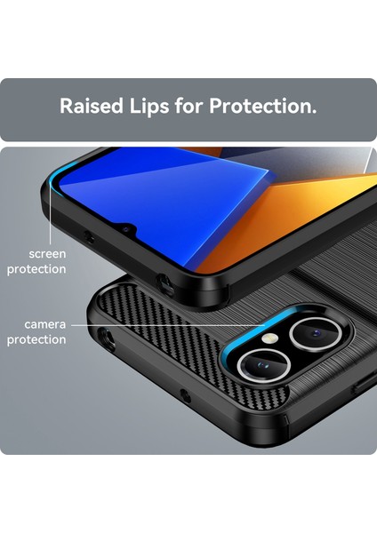 Xiaomi Poco M4 Için 5g Dayanıklı Tpu Cep Telefonu Kılıfı Karbon Fiber Doku Fırçalanmış Yüzey Giyim Dayanıklı Kapak Siyahı (Yurt Dışından) indirimleri