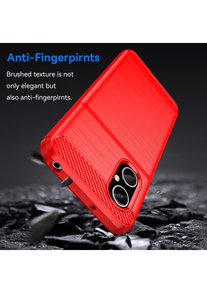 Xiaomi Poco M4 Için 5g Dayanıklı Tpu Cep Telefonu Kılıfı Karbon Fiber Doku Fırçalanmış Yüzeye Dayanıklı Kapak-Kırmızı (Yurt Dışından) modelleri