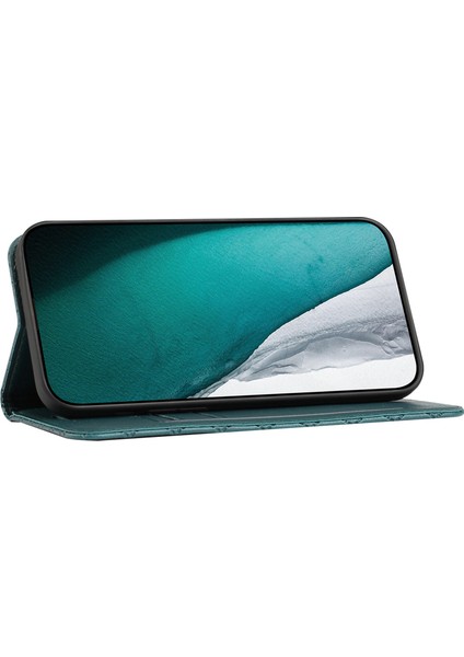 Xiaomi Poco X4 Pro 5g Anti-Fall Litchi Doku Telefon Cüzdan Standı Rhombus Desenli Rfıd Engelleme Koruyucu Vaka-Yeşil (Yurt Dışından) modelleri