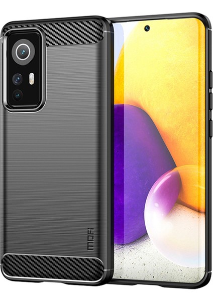 Xiaomi Için 12 Lite 5g Fırçalanmış Yüzey Anti-Fingerprint Tpu Arka Kapak Karbon Fiber Telefon Kılıfı Black (Yurt Dışından)